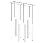 Lampa wisząca LASER SOLID BRASS X Nowodvorski 8924 Prostokątna podsufitka i 10 zwisów zachwycająca mosiądz - 2