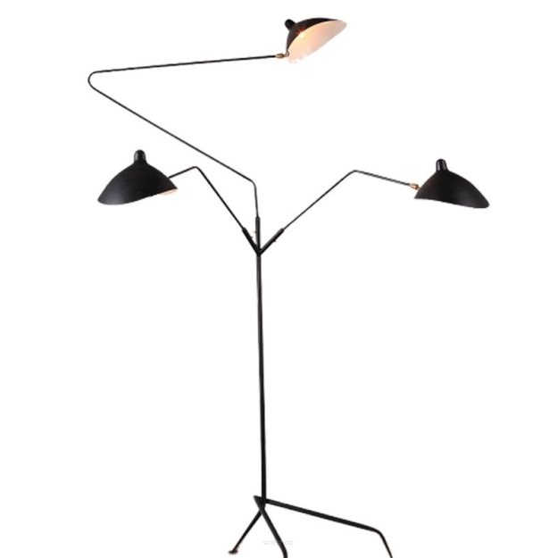 Lampa stojąca CRANE-3F czarna 210 cm nowoczesna minimalistyczna F8703