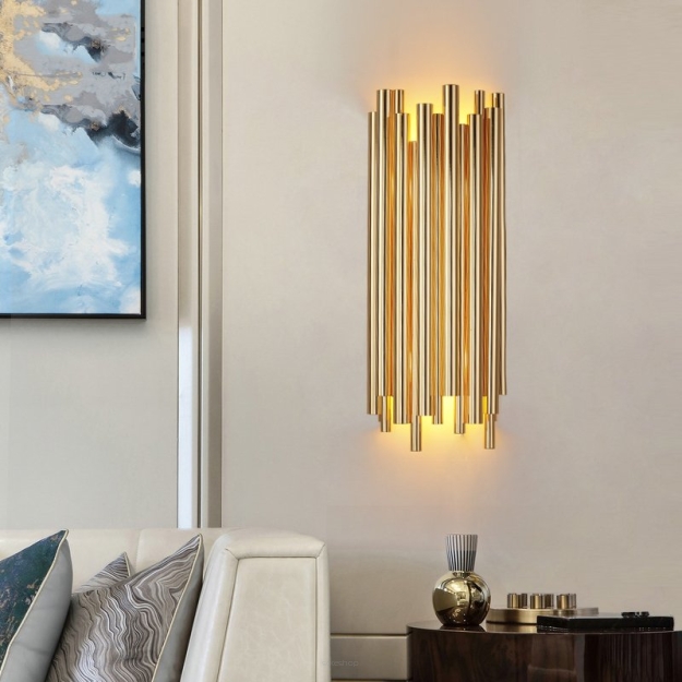 Lampa ścienna TUBO złota 50 cm XC-110 gold rurki złote nowoczesna