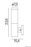 Kinkiet zewnętrzny INOX ST 025 BL SU-MA STAL NIERDZEWNA CZARNY - 2