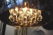 Lampa sufitowa plafon  BURN TOP AZ0699 Azzardo Oryginalny dymiony klosz z którego wystają kryształki - 2