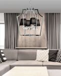 NOWOCZESNA LAMPA WISZĄCA CHROMOWANA Z CZARNYMI ABAŻURAMI MONTERO LDP 1249-4 (CHR+BK) - 2