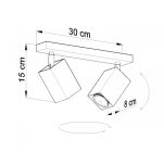 Lampa Sufitowa Halogen Efektowny Plafon MERIDA 2 szara LED SOLLUX LIGHTING SL.0456 - 3