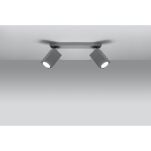 Lampa Sufitowa Halogen Efektowny Plafon MERIDA 2 szara LED SOLLUX LIGHTING SL.0456 - 2