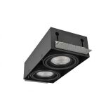 Lampa sufitowa wpuszczana NOVA 2 GIPS AZ2935 Azzardo Wpuszczana bezramkowa podwójna wykonana z metalu CZARNA - 2
