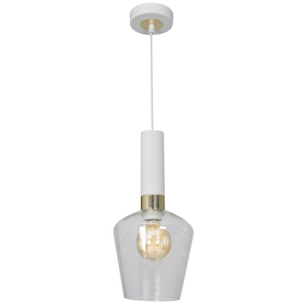 Lampa wisząca ROMA WHITE szklany klosz MILAGRO MLP6487