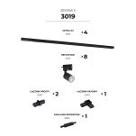 3019 Zestaw 5 szynoprzewody black jednoobwodowy ZUMALINE - 2
