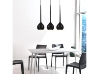 Lampa wisząca AGA 3 AZ1064 Azzardo Podłużna podsufitka z trzema gustownymi zwisami w kolorze czarnym - 2