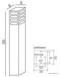 Słupek ogrodowy RADO III 2 AL SU-MA ALUMINIOWA 50 CM WYSOKOŚCI SZARA - 3