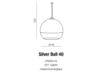 Lampa wisząca SILVER BALL 40 AZ0734 Azzardo Oryginalna i nietypowa klosz ze szkła w kolorze chromu i transparentnego - 5