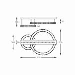 Lampa sufitowa z kryształowymi pierścieniami LED GIRONA złota Zuma Line MX3713-2-3GT - 7
