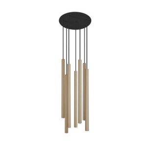 Lampa wisząca LASER SOLID BRASS VII  Nowodvorski 8921 Efektowna lampa idealna do salonu 7 zwisów okrągła podsufitka mosiądz 