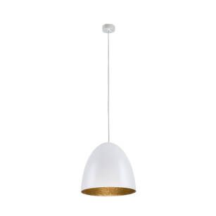 Lampa wisząca Egg M E27 biało-złota Ø38cm 9021