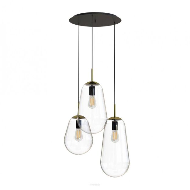 Lampa wisząca Pear III 3xE27 czarno/mosiężna 7794