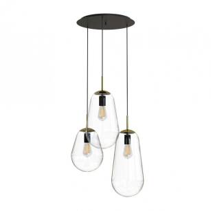 Lampa wisząca Pear III 3xE27 czarno/mosiężna 7794