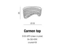 Lampa sufitowa/wisząca CARMEN  AZ1284 Azzardo Dekoracyjna bogato zdobiona kryształkami egipskimi średnica 53 cm - 7