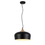 Lampa wisząca PARMA AZ1331 Azzardo Nowoczesne połączenie metalowego klosza z drewnianą ozdobą - 2