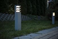 Lampa stojąca słupek ogrodowy RADO 3 AL SU-MA 25 cm srebrny - 2