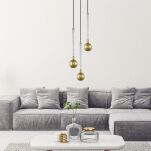 Lampa wisząca MIDA szczotkowany mosiądz  Zuma Line P0583-03B-2GHF - 3