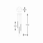 Lampa wisząca MIDA szczotkowany mosiądz  Zuma Line P0583-03B-2GHF - 4