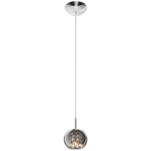 Lampa wisząca CRYSTAL P0076-01A-F4FZ Zuma Line Chromowany klosz i kryształki wewnątrz