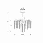 Lampa wisząca DIJON złota kryształowe dodatki Zuma Line MD3720-1-EGN - 4