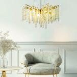 Lampa wisząca DIJON złota kryształowe dodatki Zuma Line MD3720-1-EGN - 3