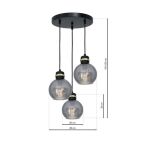 Lampa wisząca OMEGA BLACK/GOLD na okrągłej podsufitce 3xE27 MLP6533 - 2