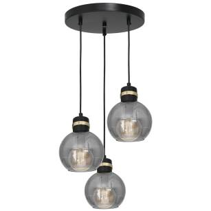 Lampa wisząca OMEGA BLACK/GOLD na okrągłej podsufitce 3xE27 MLP6533