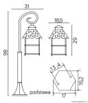 Lampa stojąca latarnia CADIZ K 5002/3/Z SU-MA VINTAGE 86 CM - 4